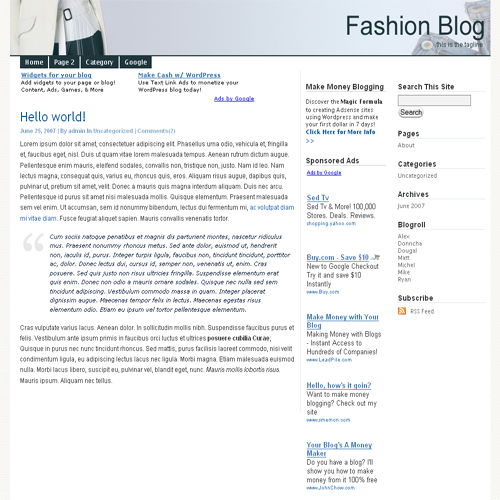 fashion wordpress theme