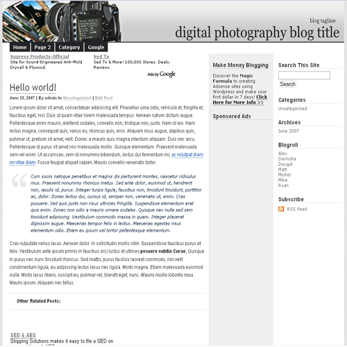 digitlal photography theme